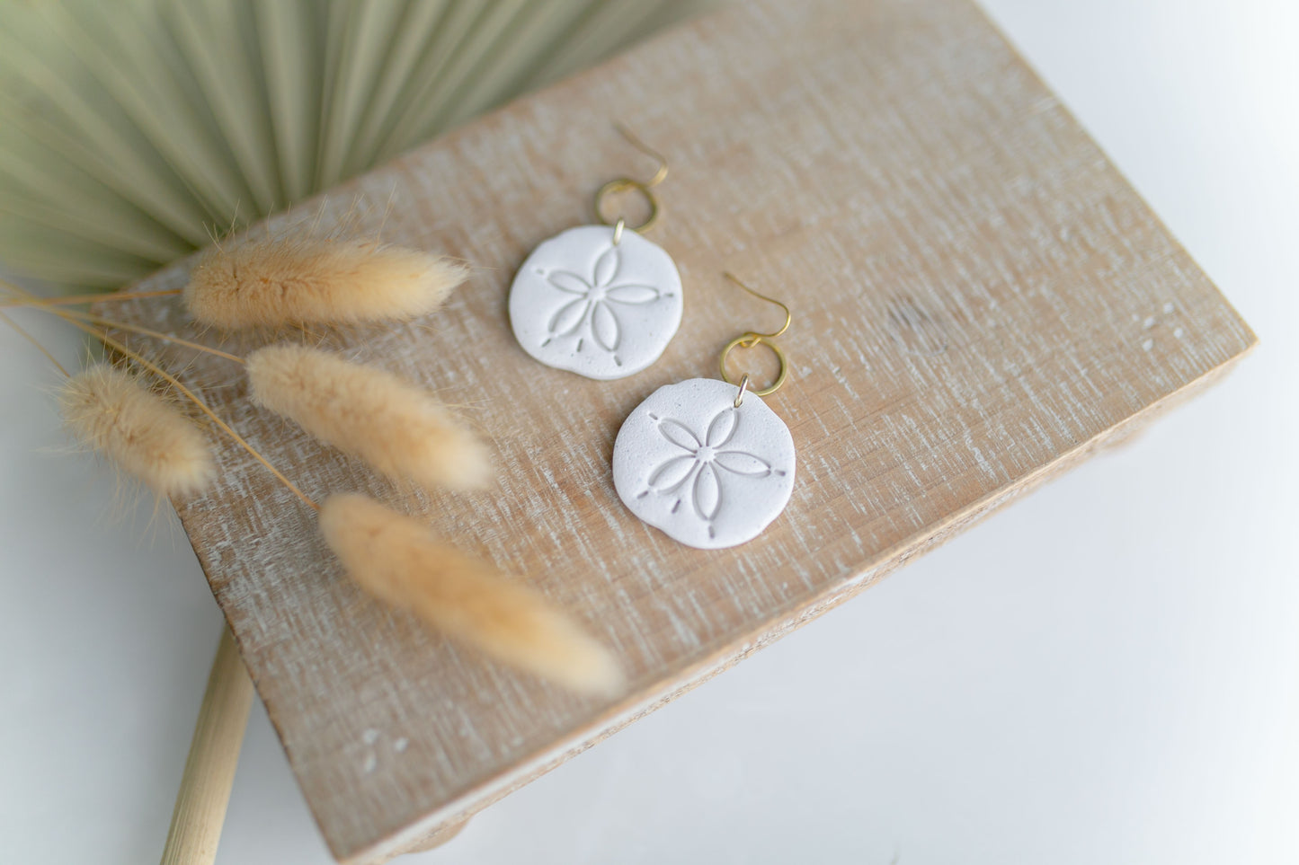 Clay earring | Cream Sand Dollars | Beach Collection