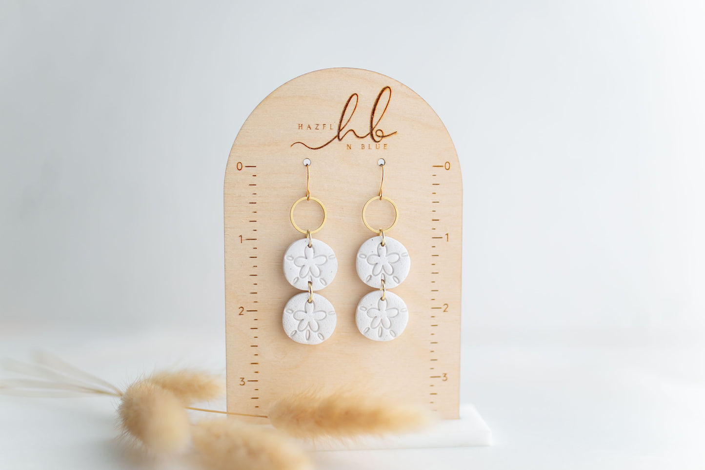 Clay earring | White Mini Sand Dollars | Beach Collection