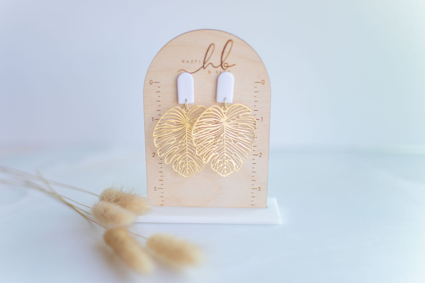 Clay earring | Peach Beachy Leaves | Beach Collection