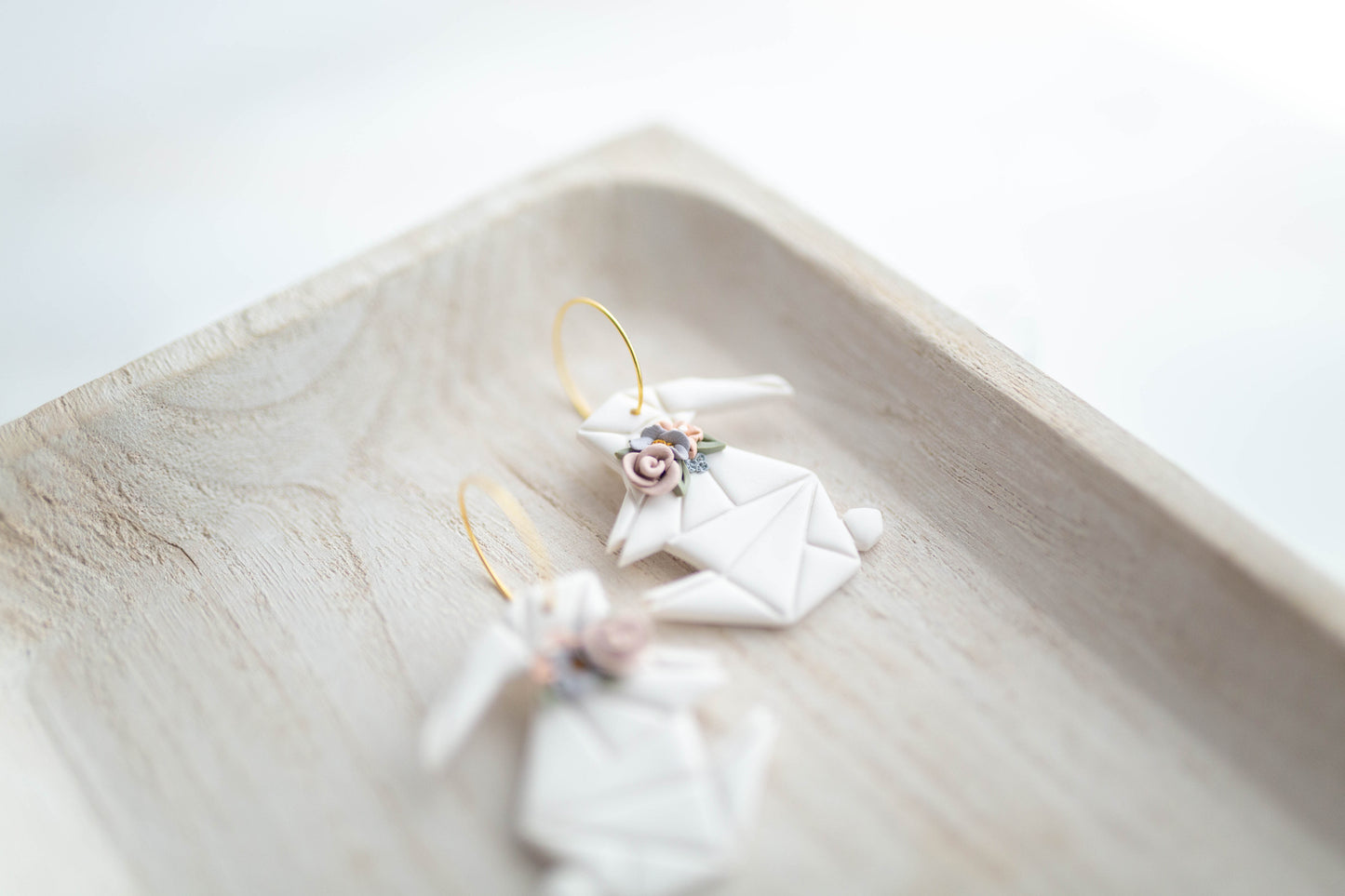 Clay earring | Garden Bunny Hoops | Garden Collection