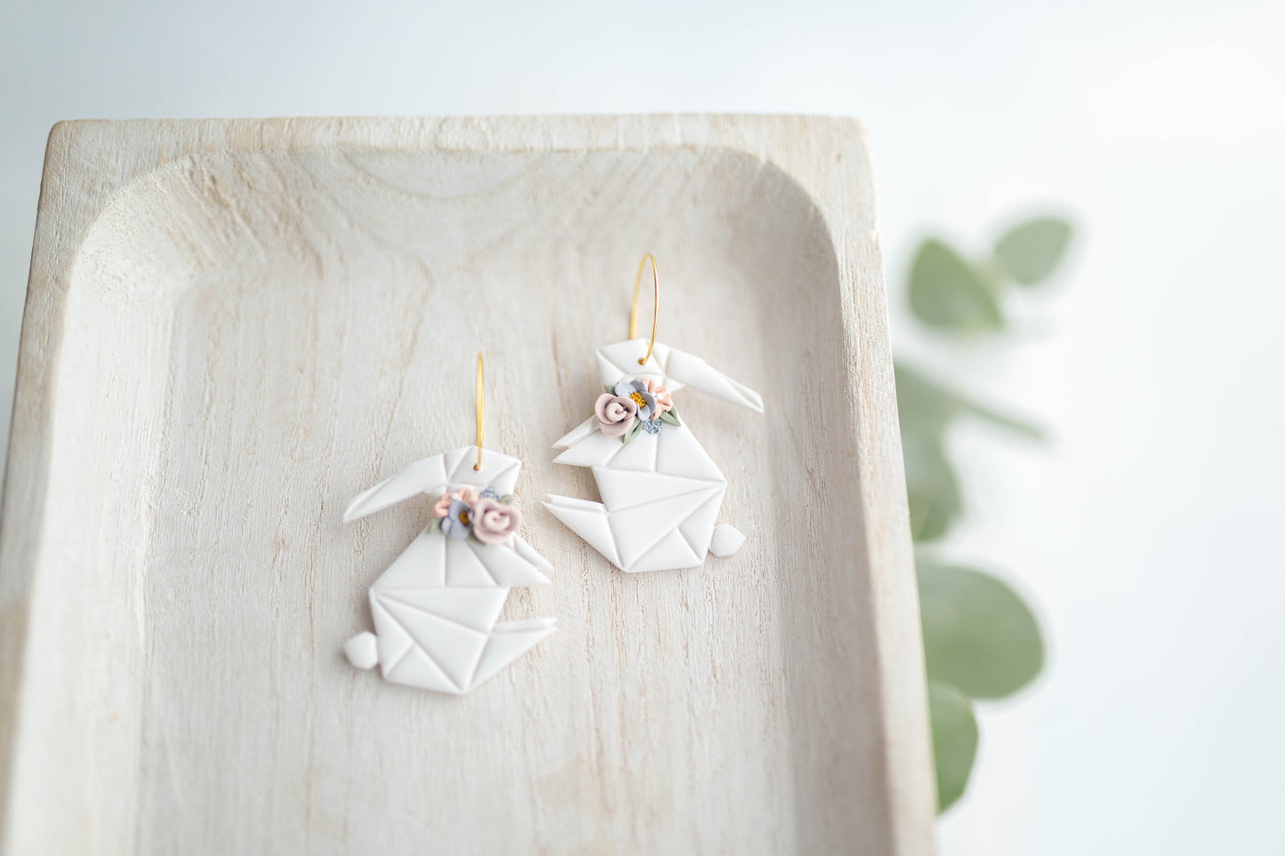 Clay earring | Garden Bunny Hoops | Garden Collection
