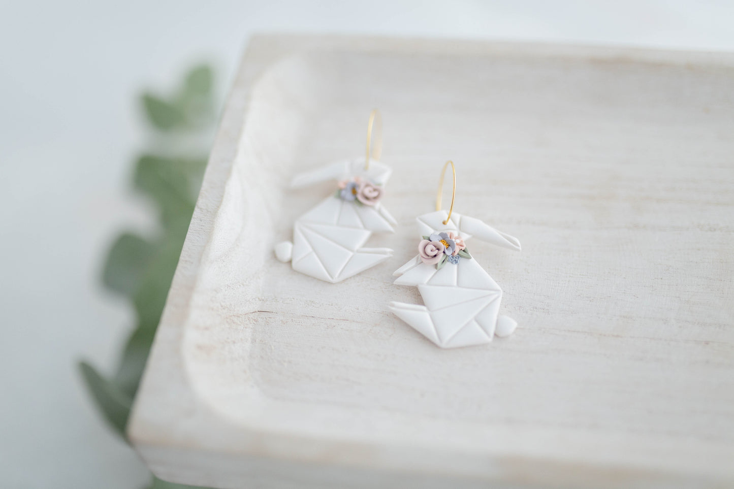 Clay earring | Garden Bunny Hoops | Garden Collection