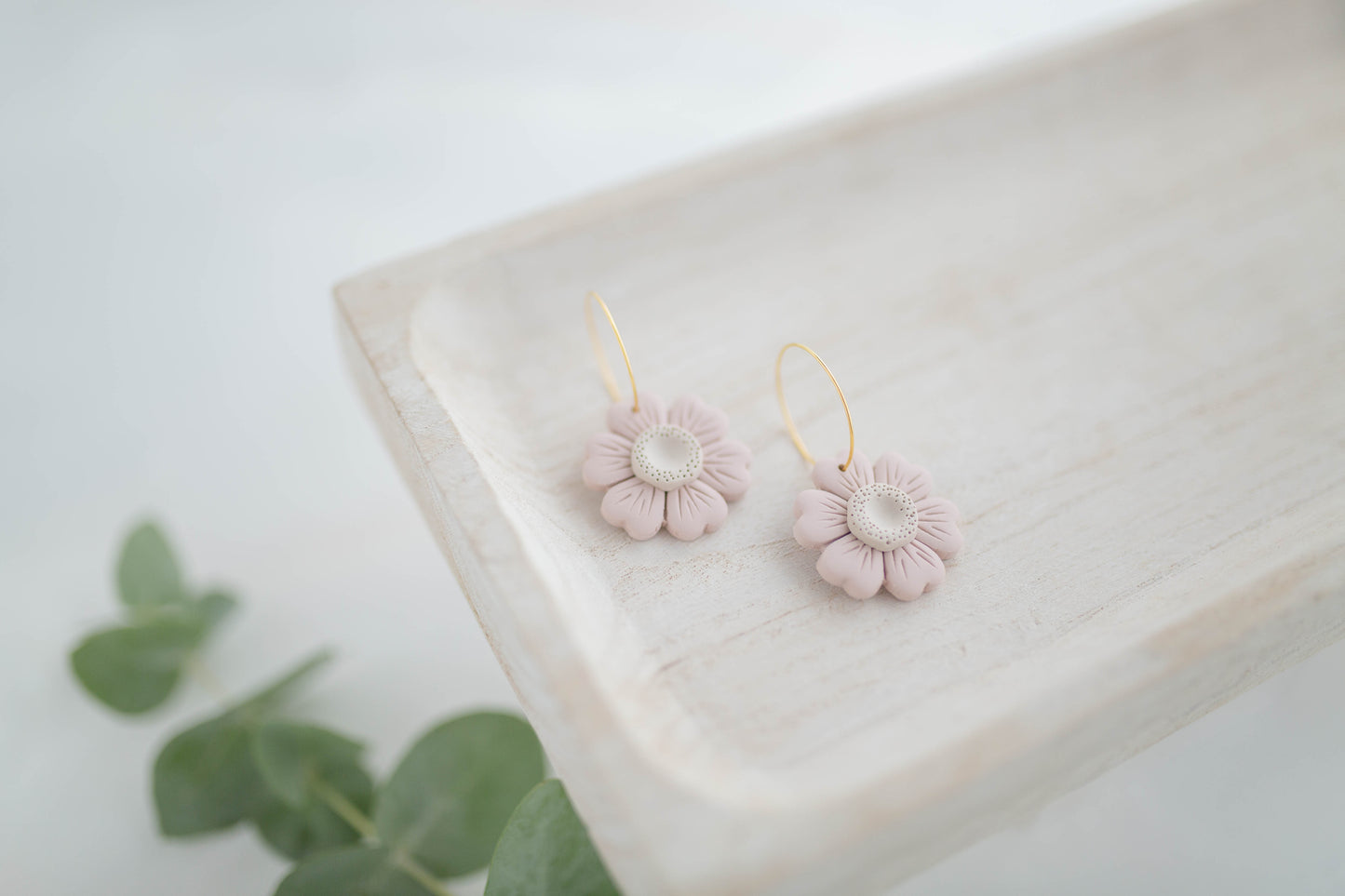 Clay earring | Poppy Hoops | Garden Collection