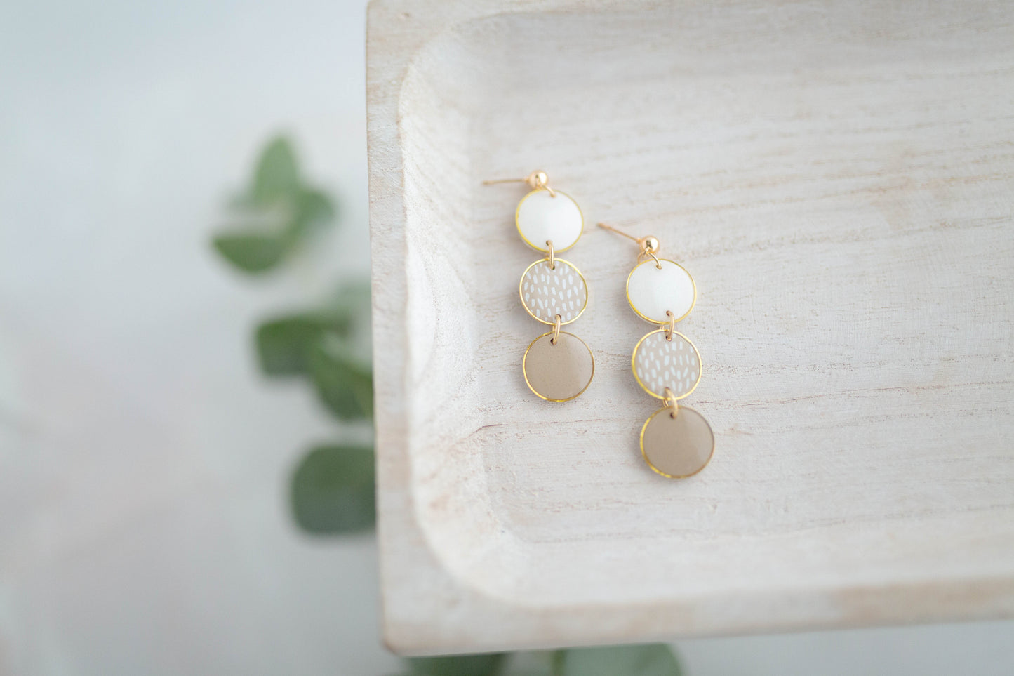 Clay earring | Polka Dot Trio Dangles | Garden Collection