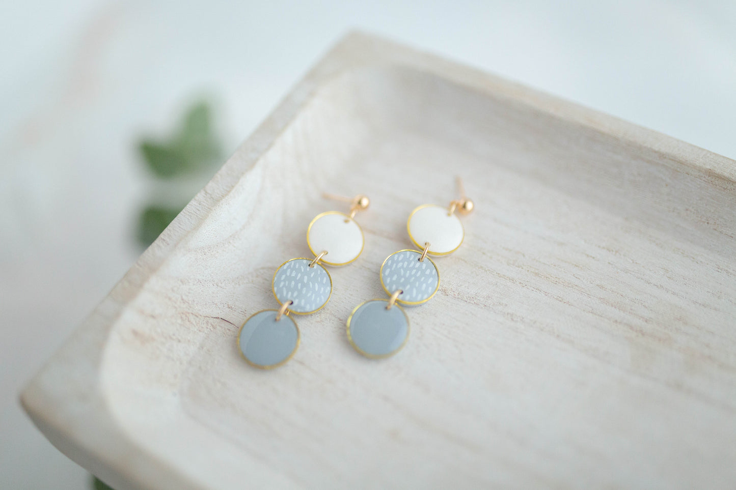 Clay earring | Polka Dot Trio Dangles | Garden Collection