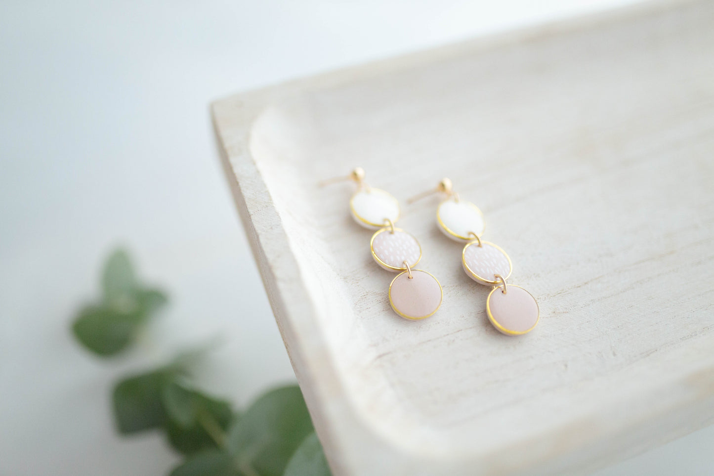 Clay earring | Polka Dot Trio Dangles | Garden Collection