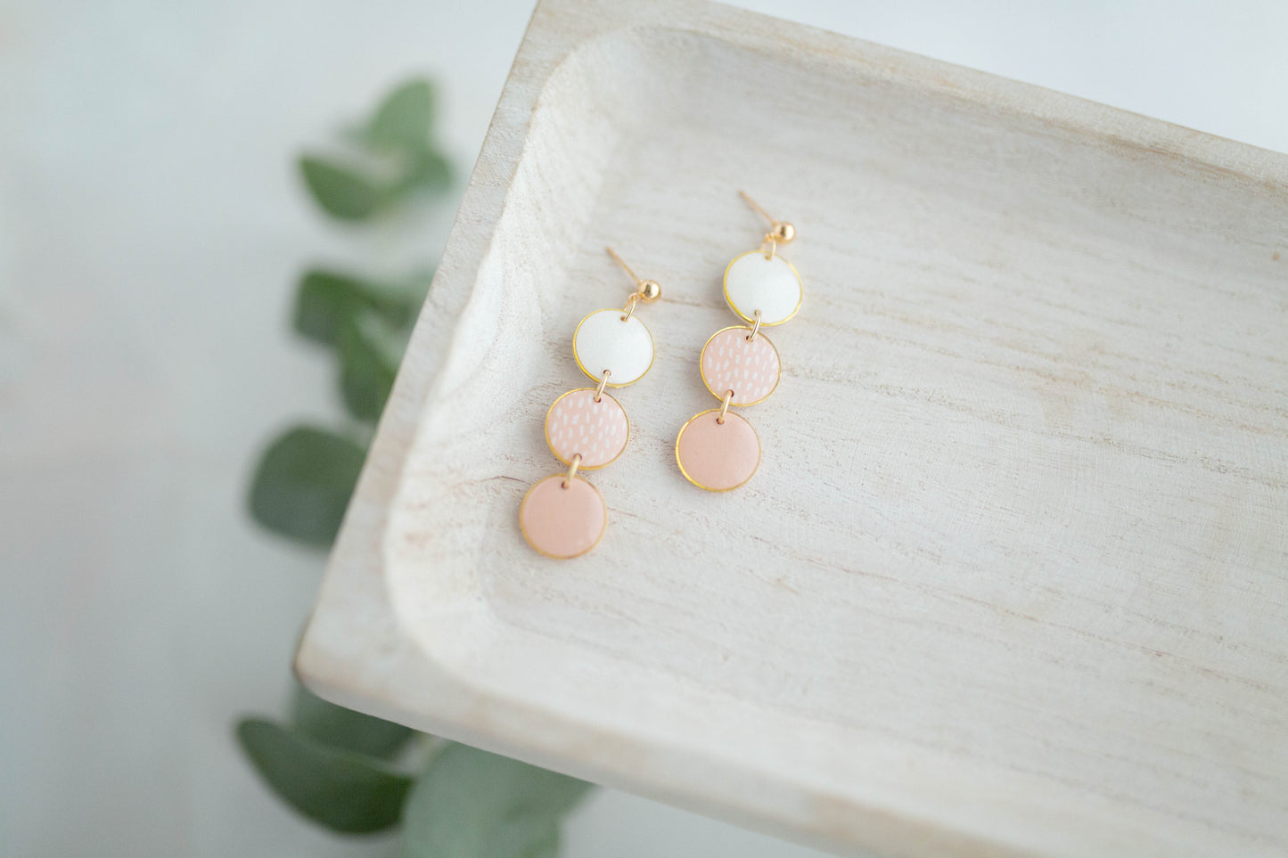 Clay earring | Polka Dot Trio Dangles | Garden Collection