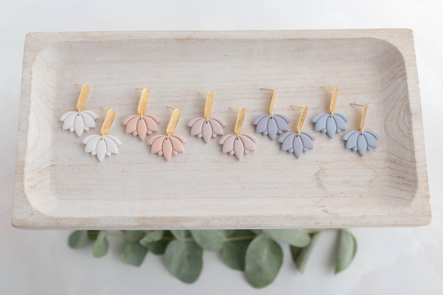 Clay earring | Lotus Drops | Garden Collection