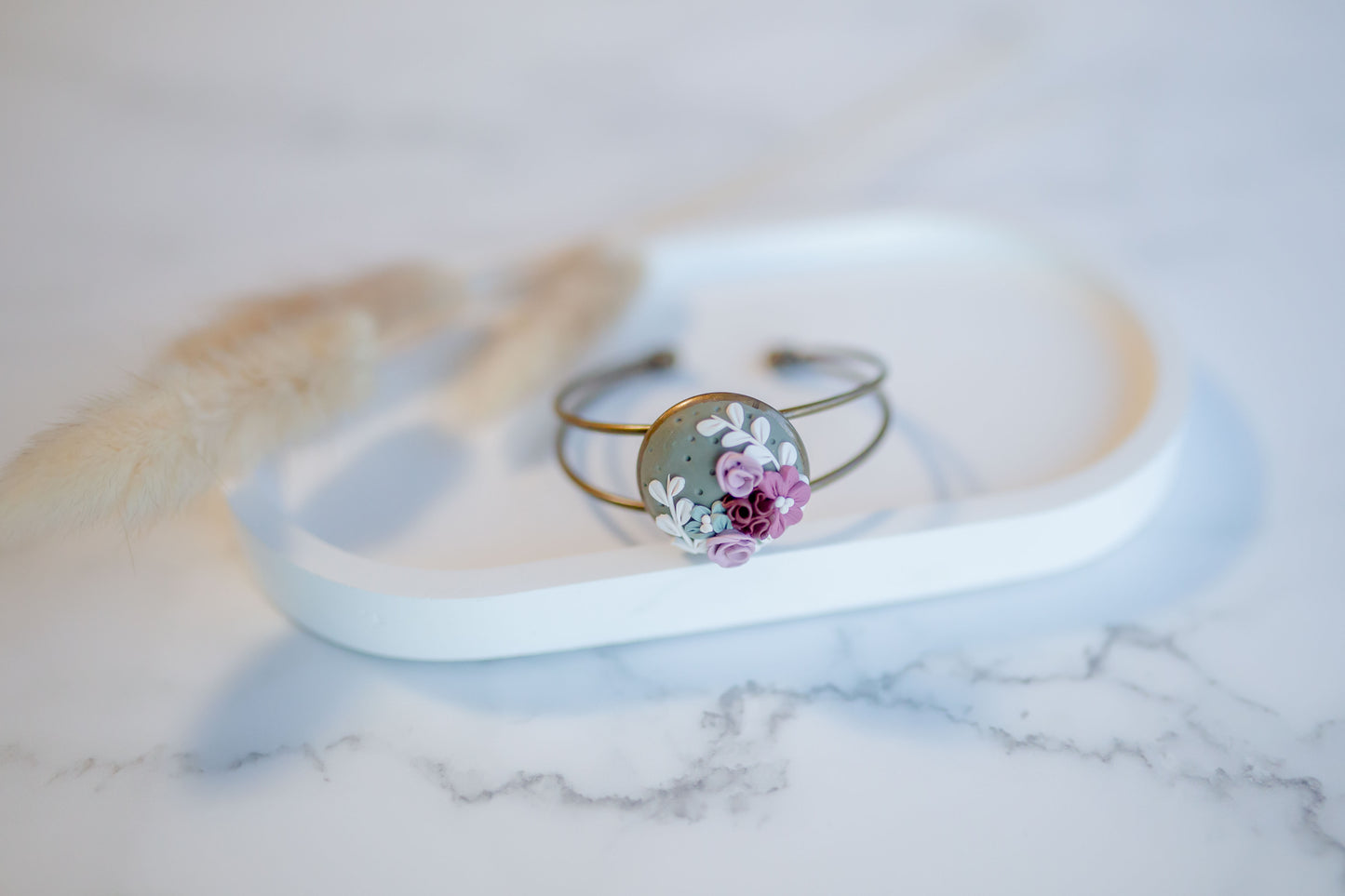 Clay bracelet | moss & floral