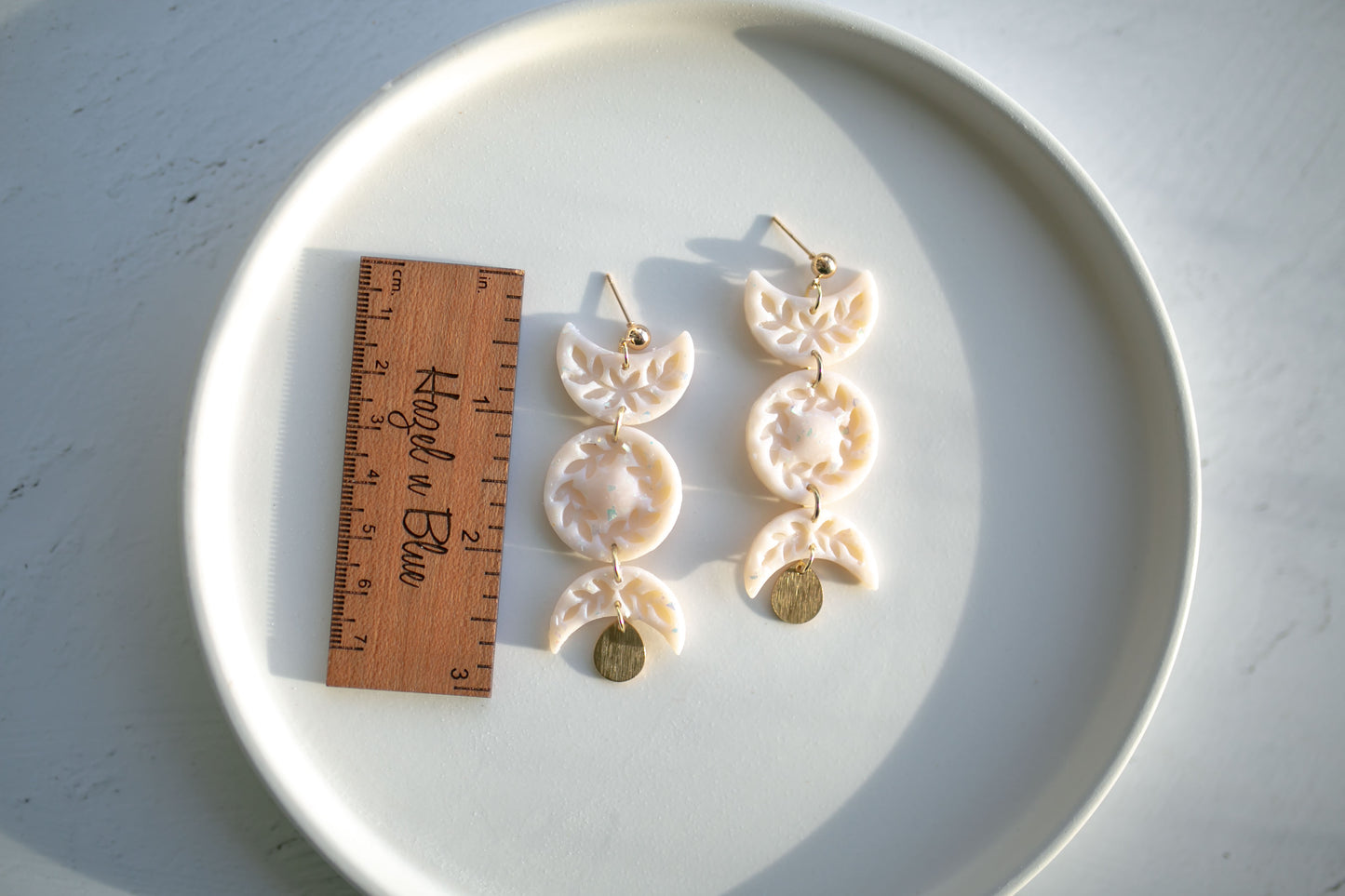 Clay earring | Opal Moon Phases