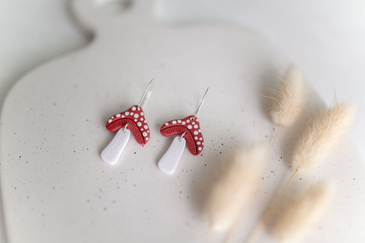 Clay earring | Mushroom Hoops | Fall Collection