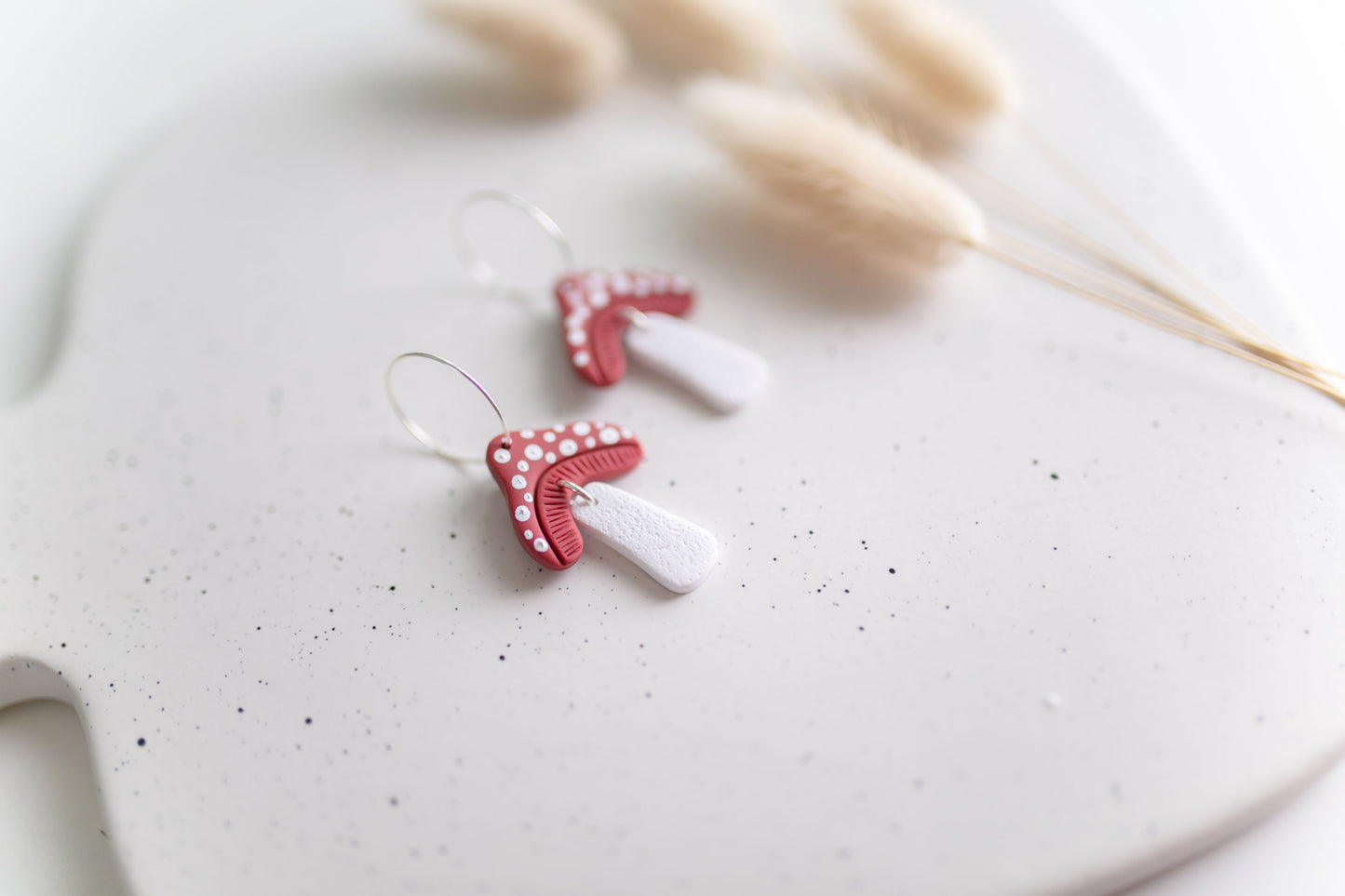 Clay earring | Mushroom Hoops | Fall Collection