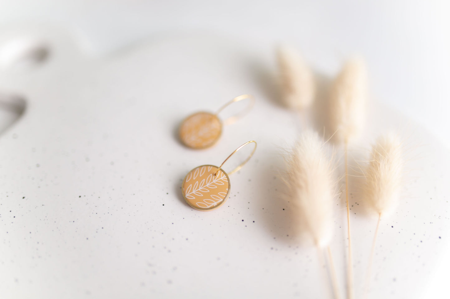 Clay earring | Leaf Mini Hoops | Fall Collection