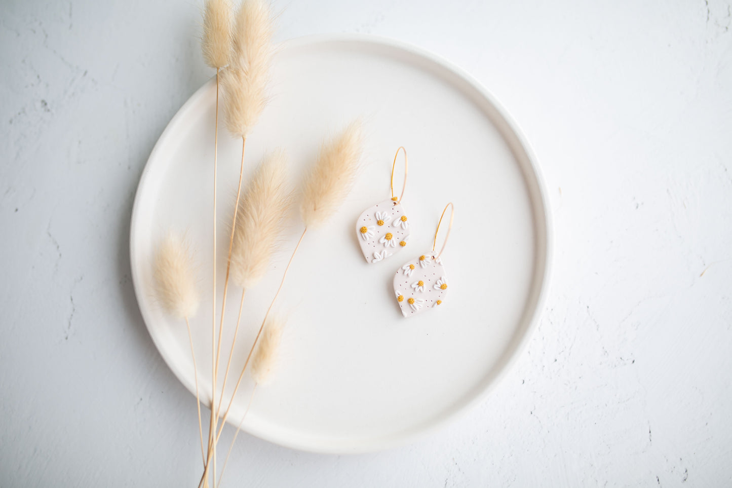 Clay earring | daisy hoops | daisy collection