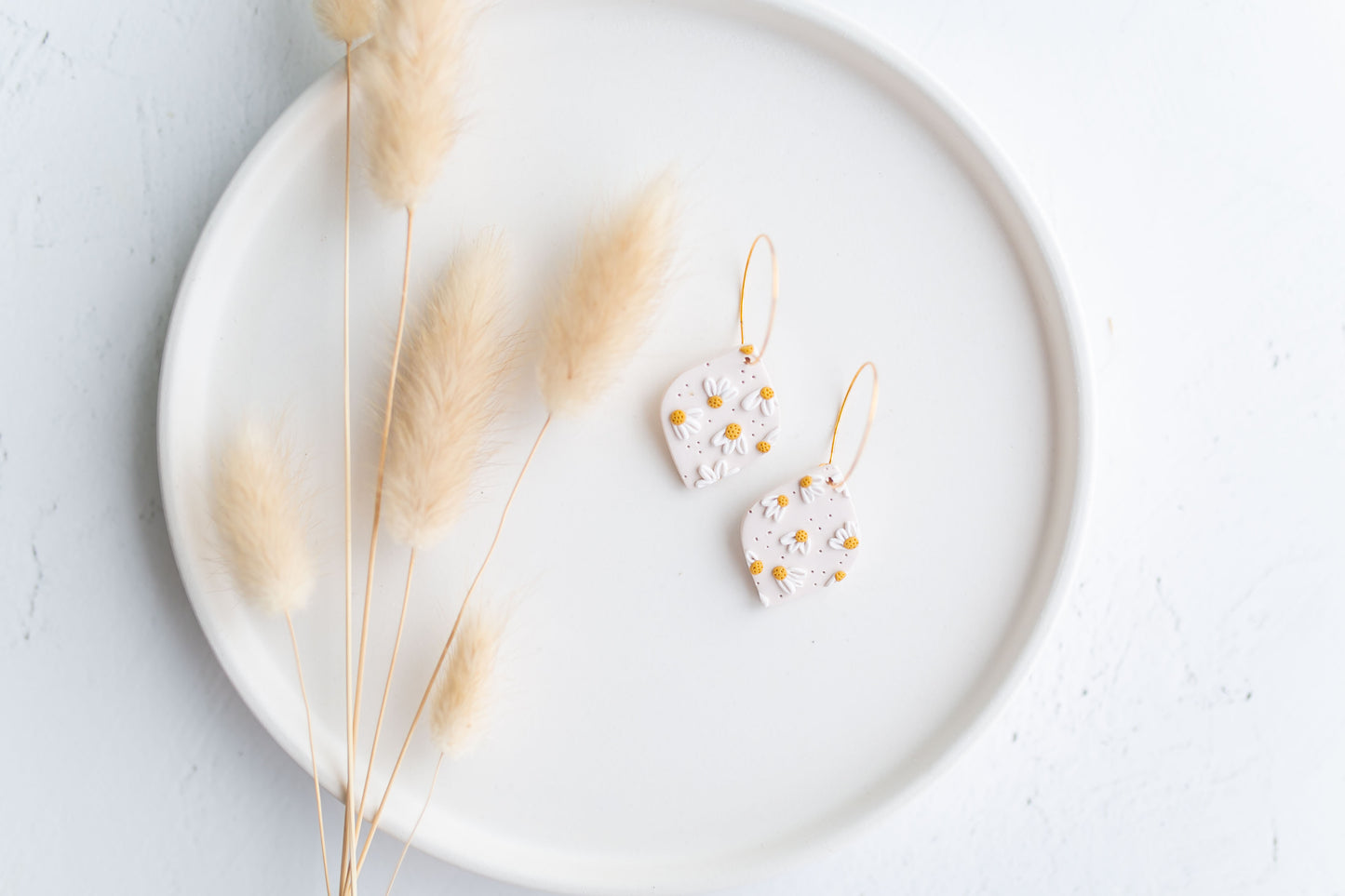 Clay earring | daisy hoops | daisy collection