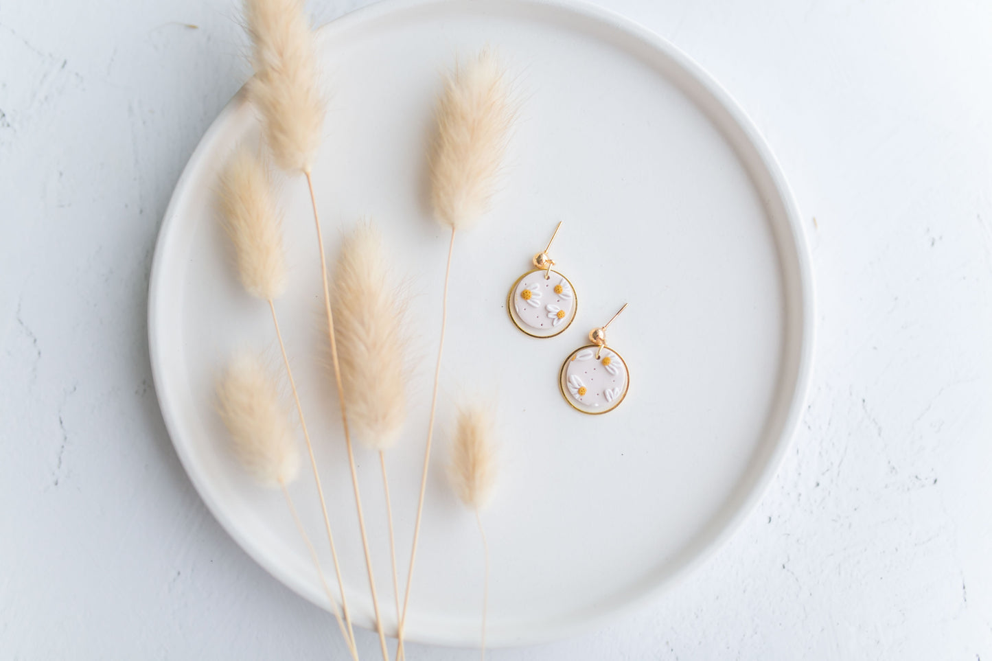 Clay earring | dainty daisy dangles | daisy collection