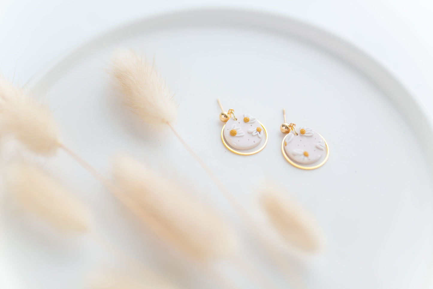 Clay earring | dainty daisy dangles | daisy collection