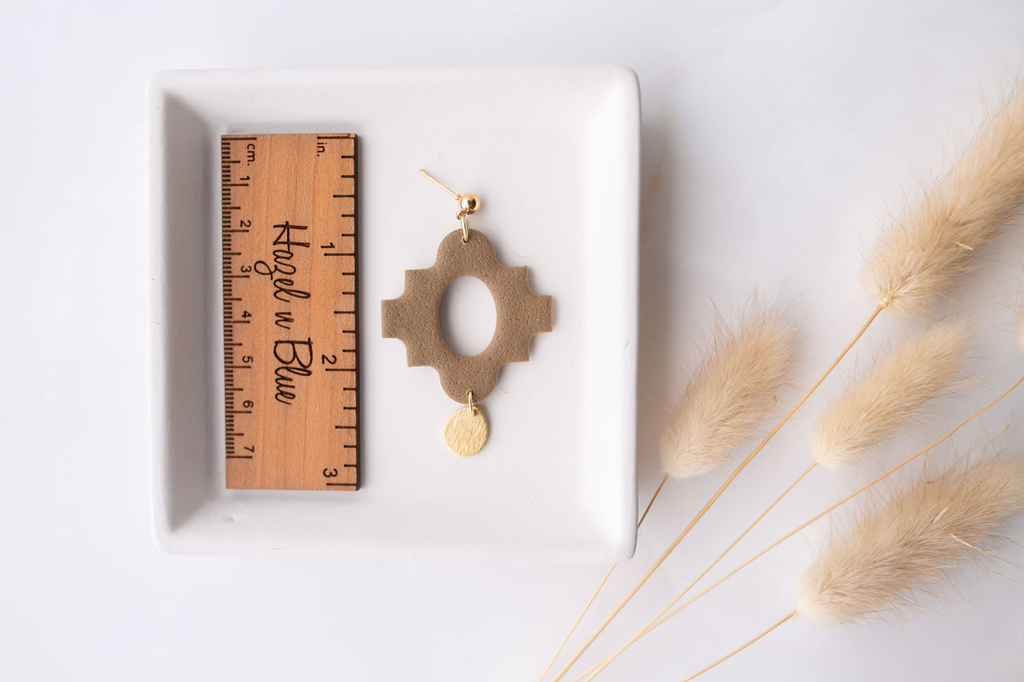 Clay earring | black boho dangle | neutral collection