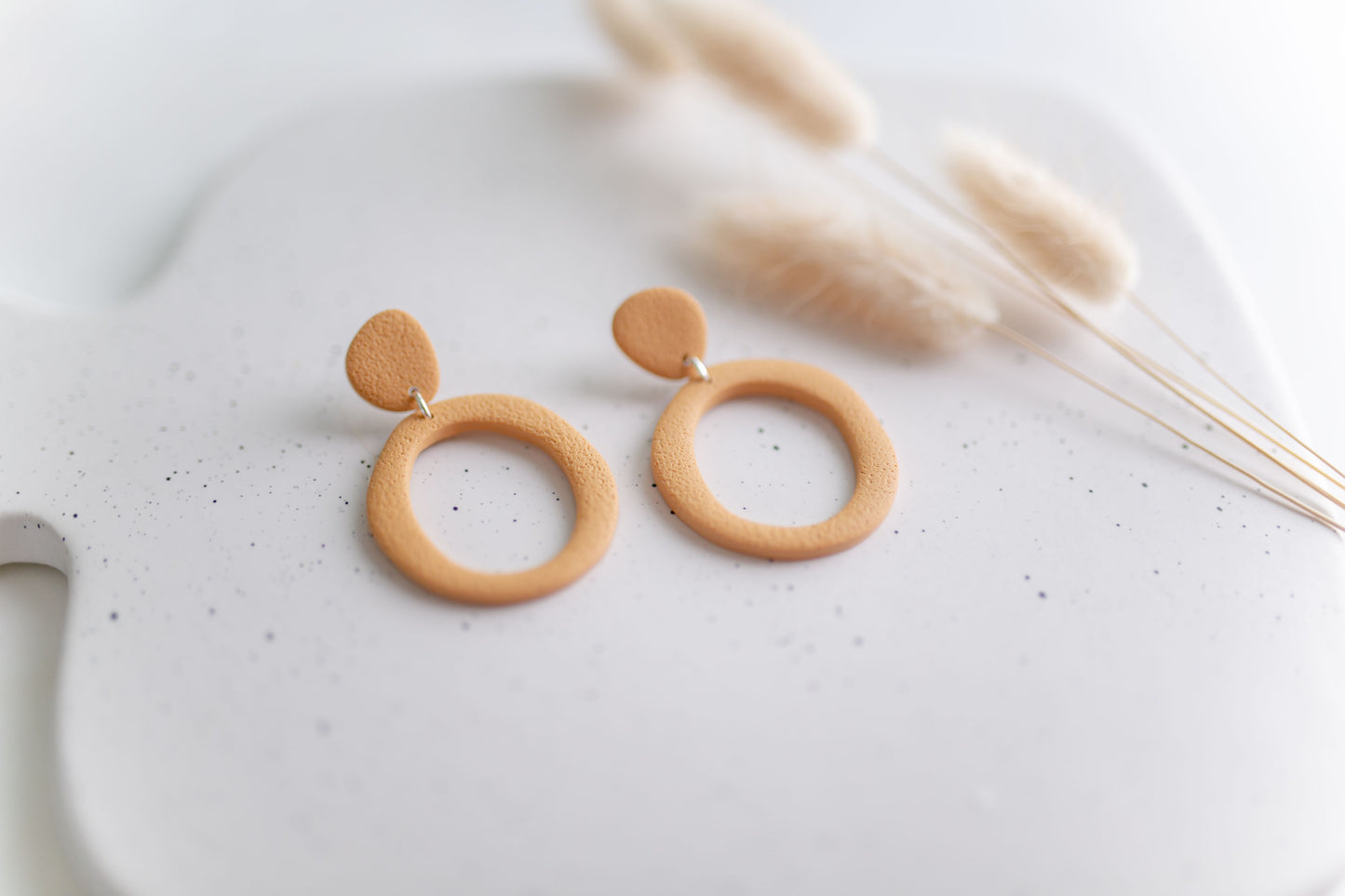 Clay earring | Organic Circle Dangles | Fall Collection