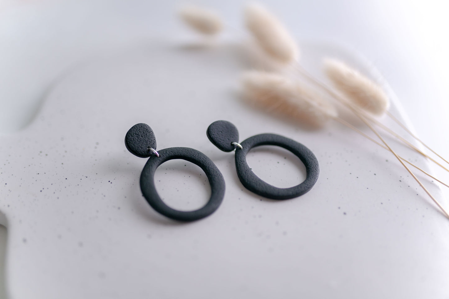 Clay earring | Organic Circle Dangles | Fall Collection