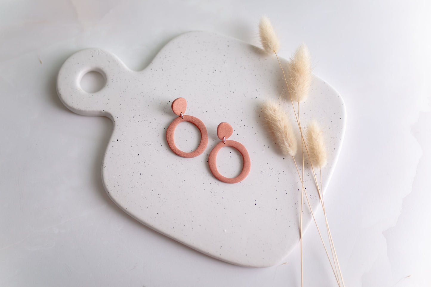 Clay earring | Organic Circle Dangles | Fall Collection