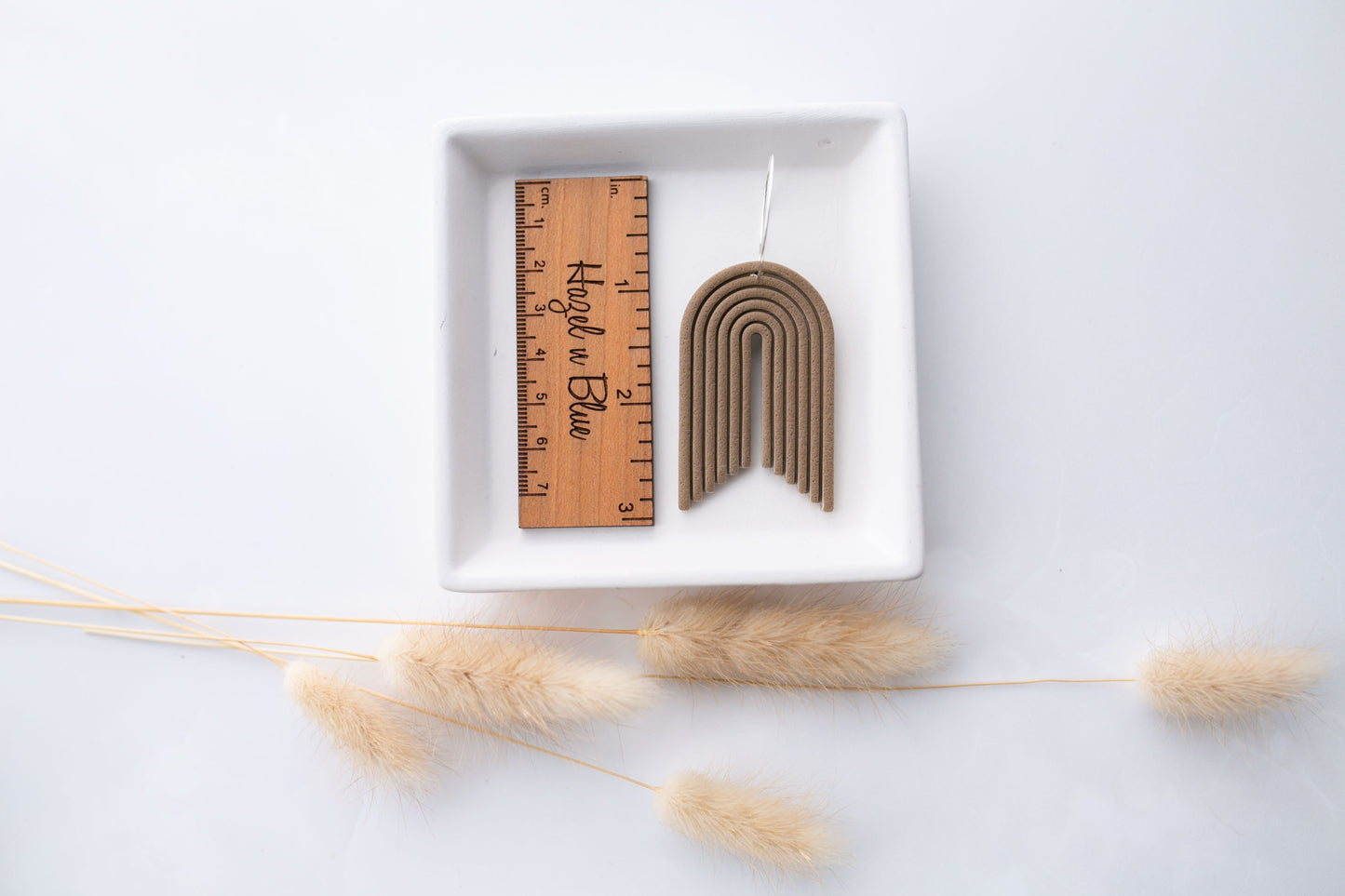 Clay earring | umber arch hoops | neutral collection
