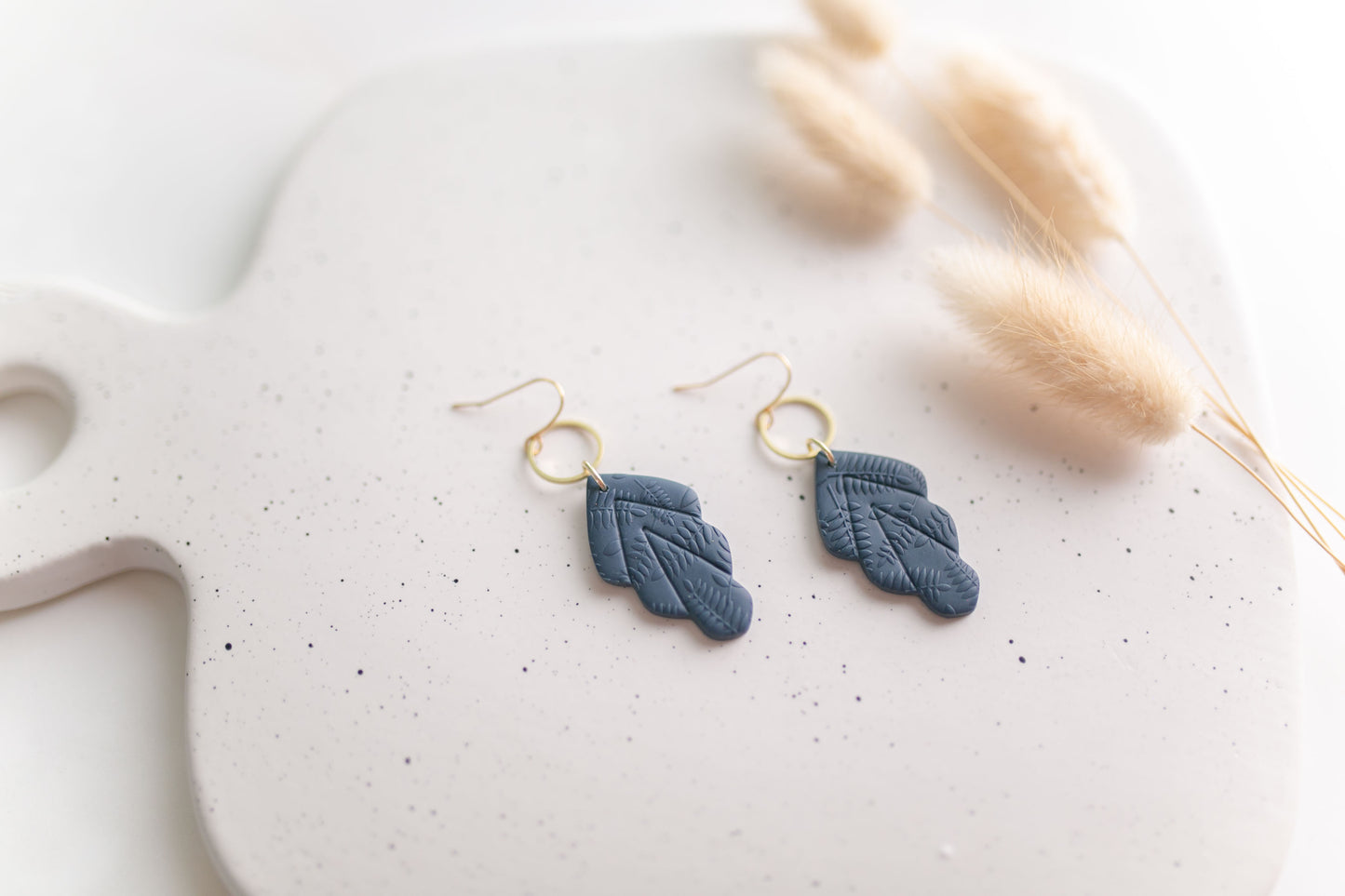 Clay earring | Floral Leaf Dangles | Fall Collection