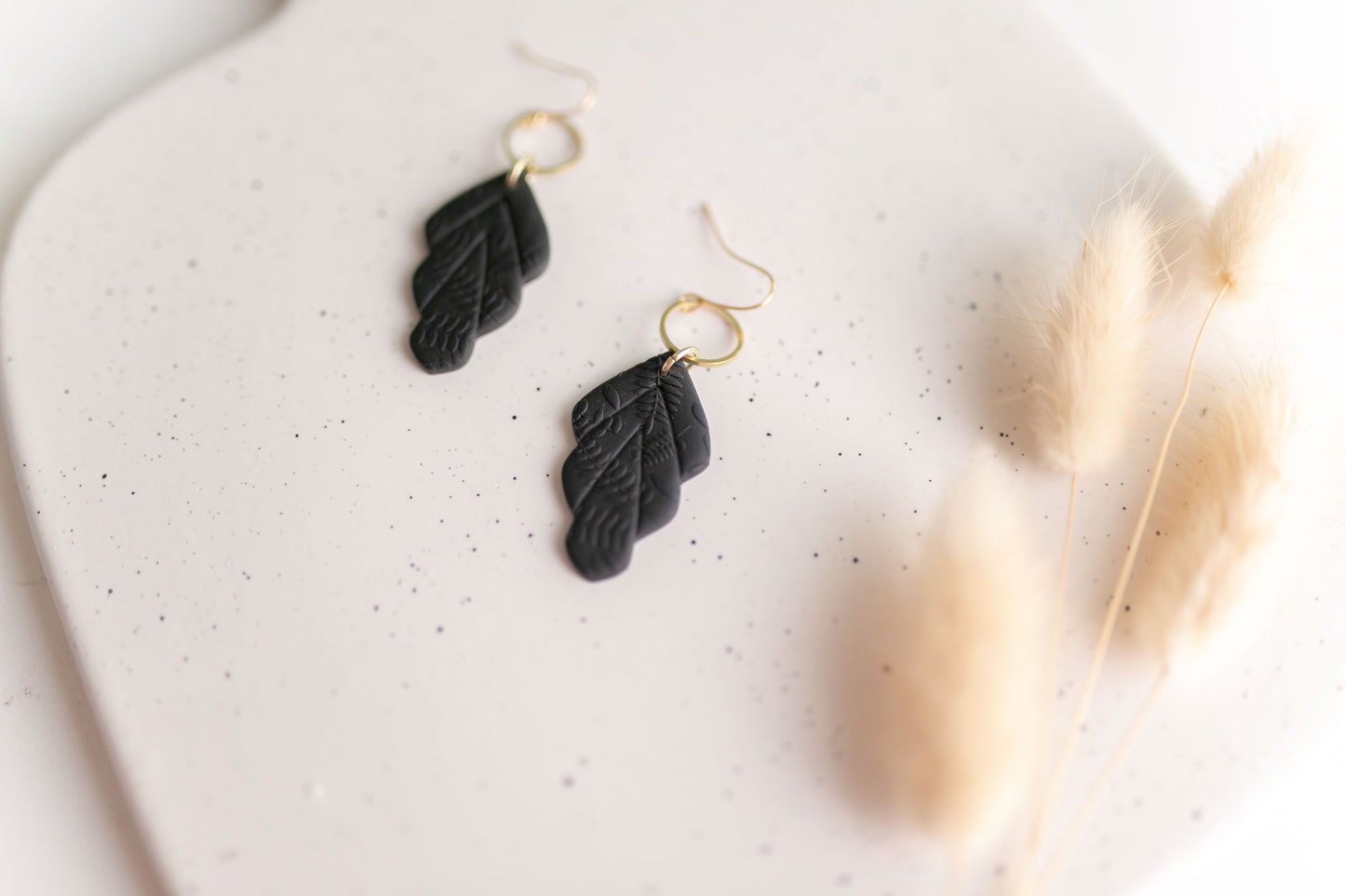 Clay earring | Floral Leaf Dangles | Fall Collection