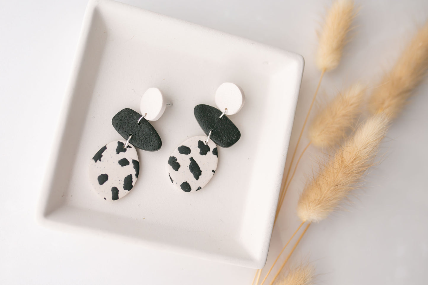 Clay earring | terrazzo organic dangles | neutral collection