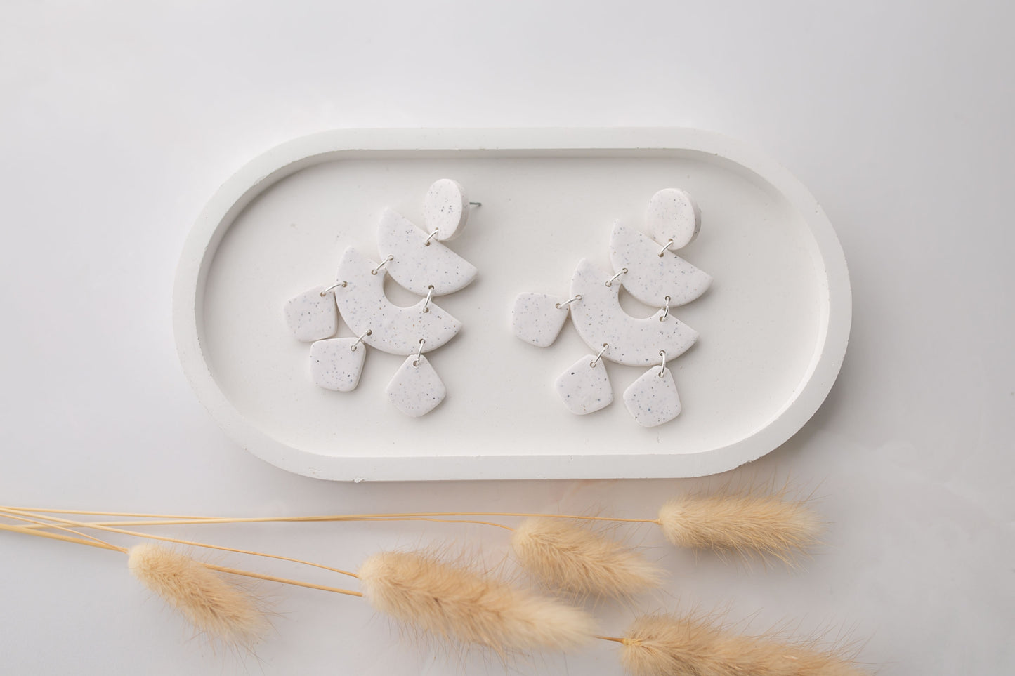 Clay earring | granite statement dangles | neutral collection