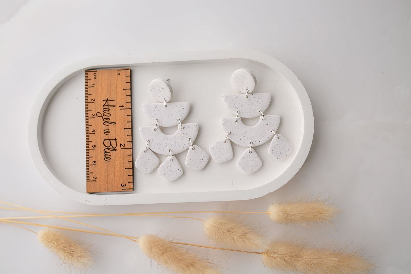 Clay earring | granite statement dangles | neutral collection