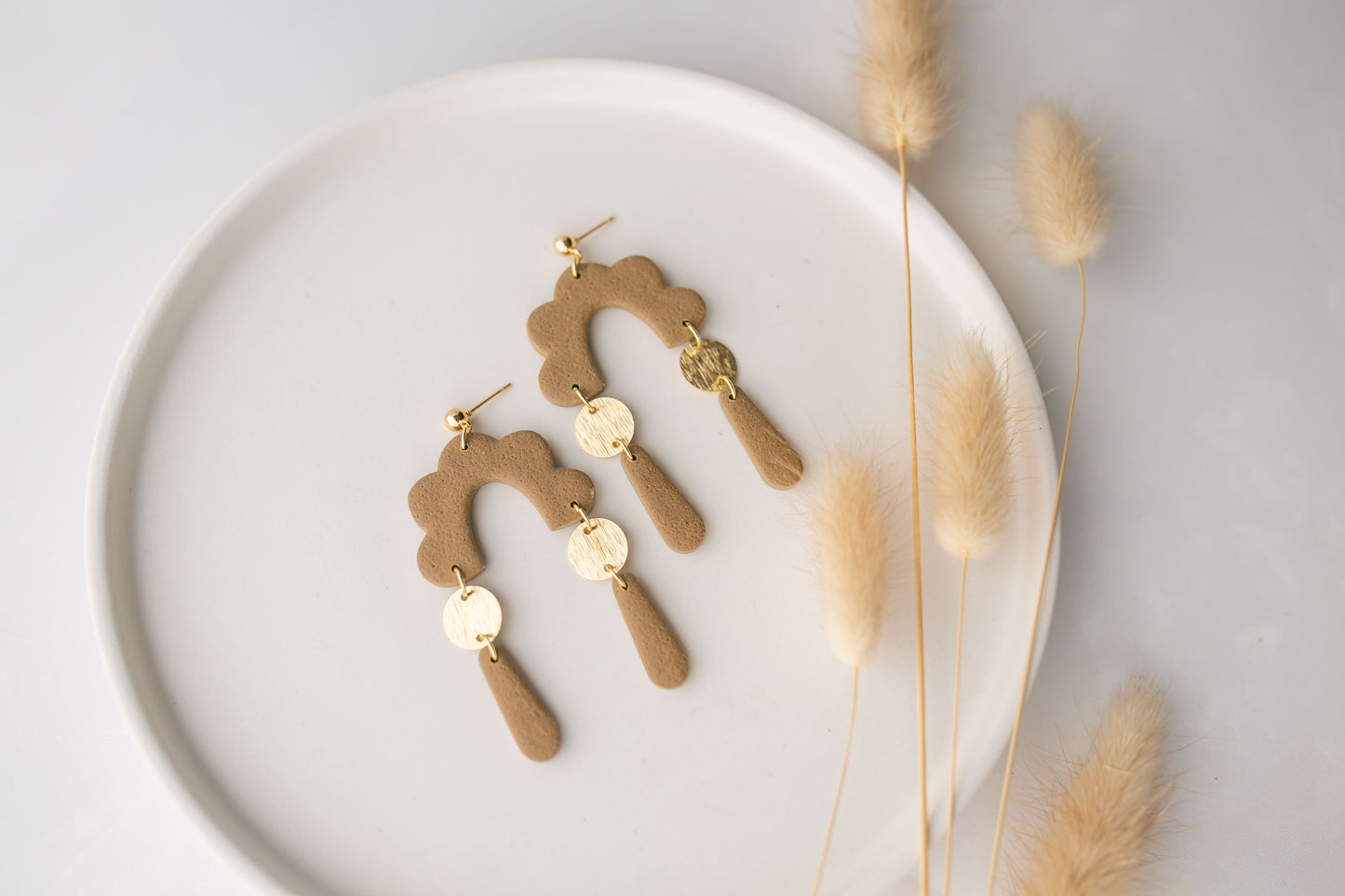 Clay earring | umber dangles | neutral collection