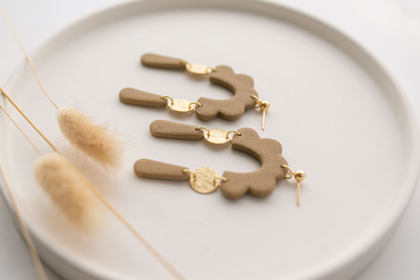 Clay earring | umber dangles | neutral collection