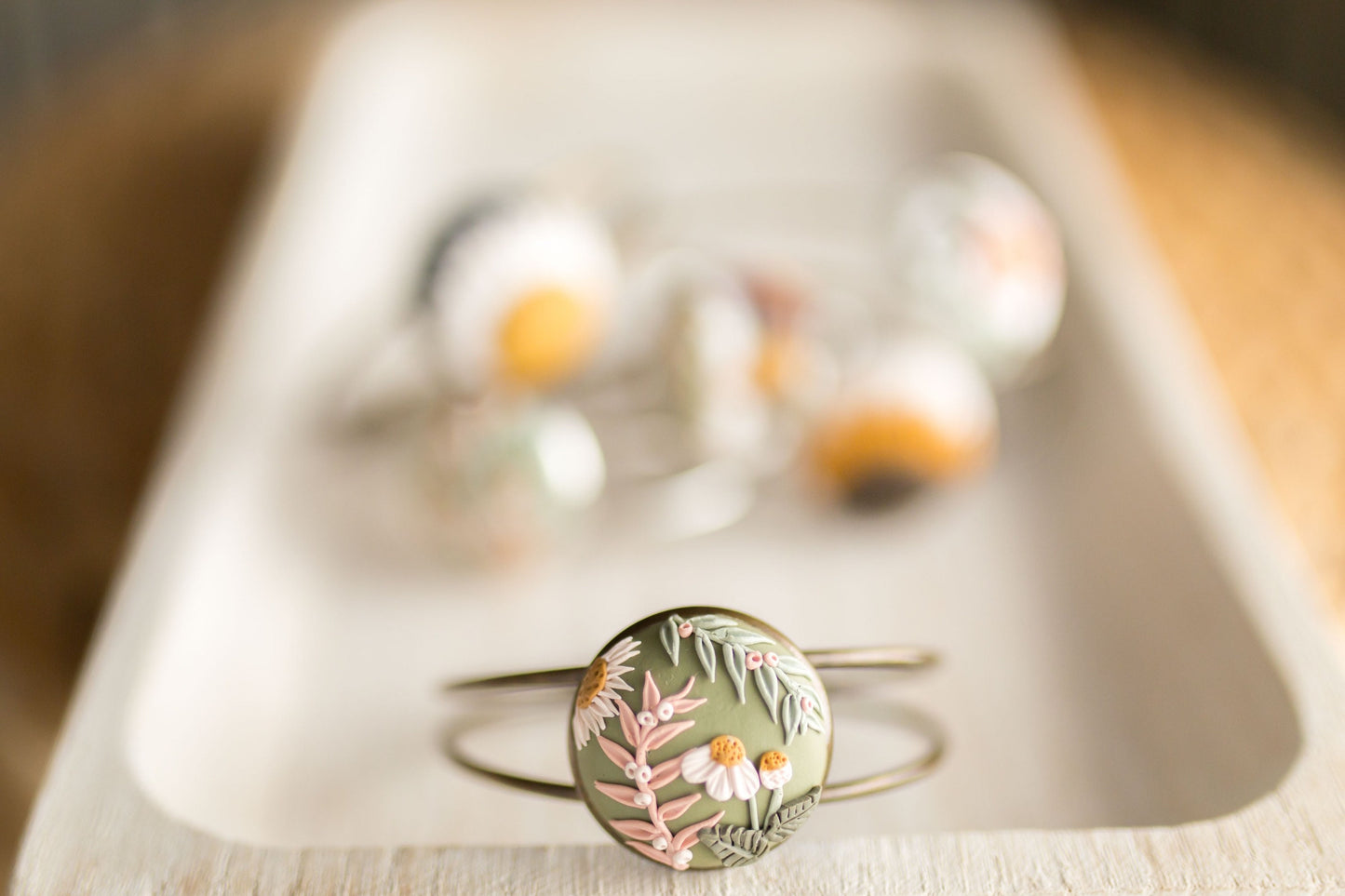 Clay bracelet | floral garden