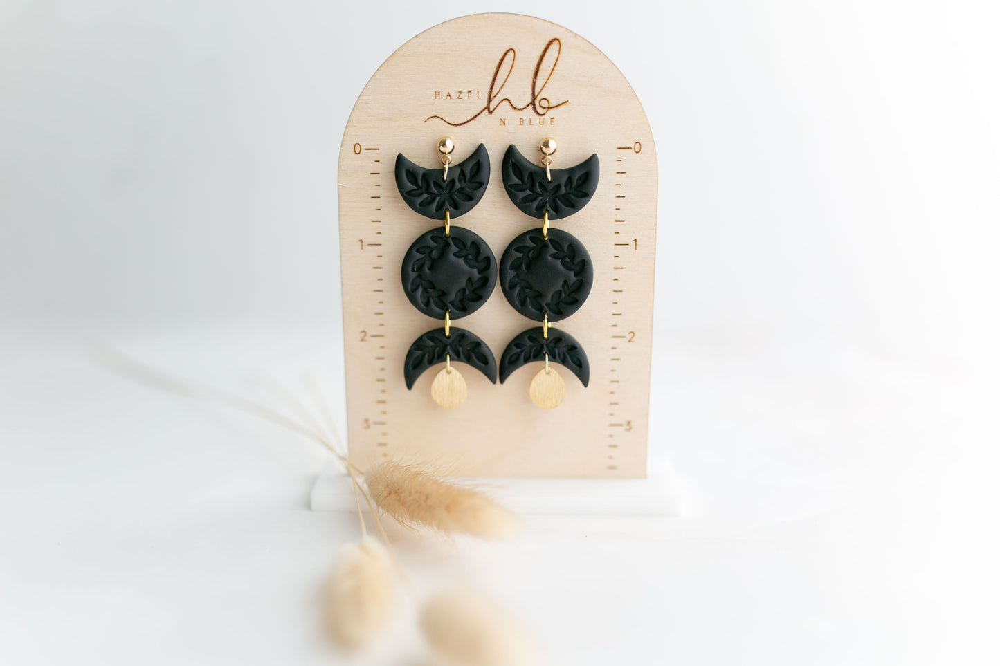 Clay earring | Black Moon Phases