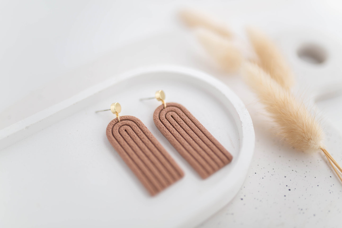 Clay Earrings | Longline Arches | All Things Neutral Collection