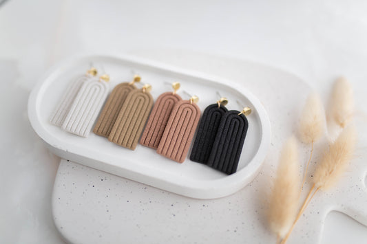 Clay Earrings | Longline Arches | All Things Neutral Collection
