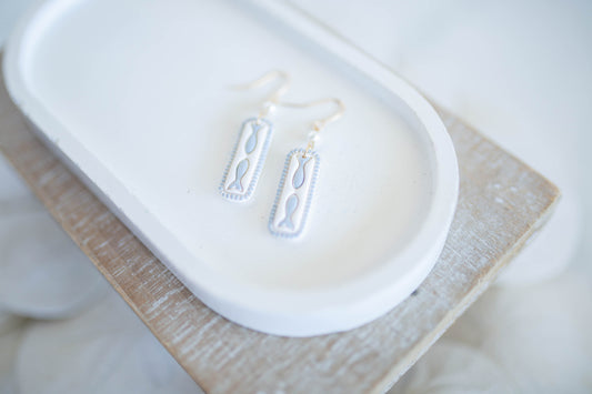 Clay Earrings | Minnow + Pearl Dangles | Coastal Shores Collection