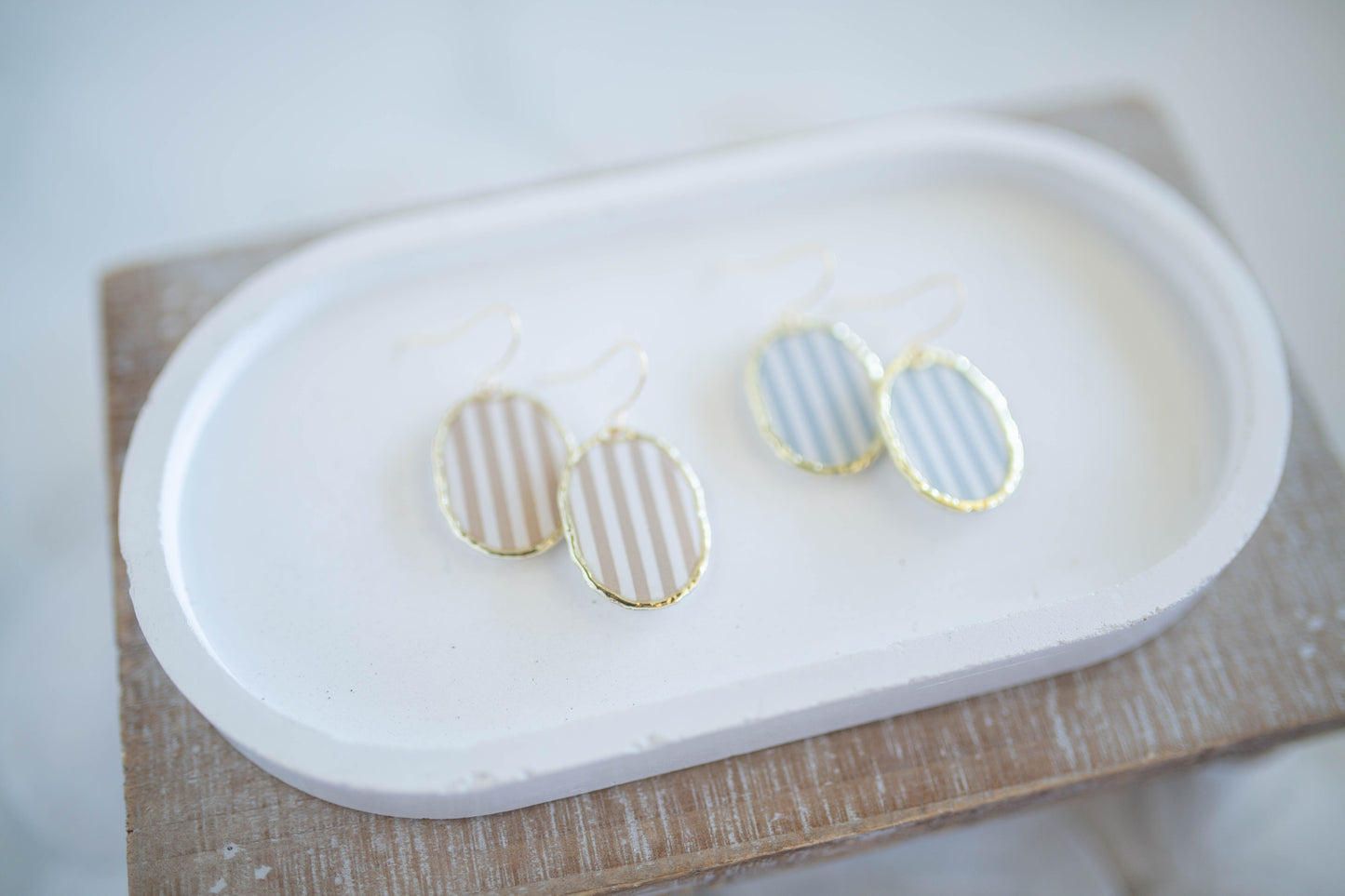 Clay Earrings | Coastal Stripe Dangles | Coastal Shores Collection