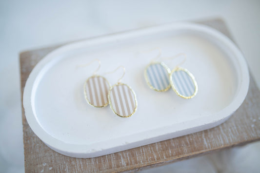 Clay Earrings | Coastal Stripe Dangles | Coastal Shores Collection