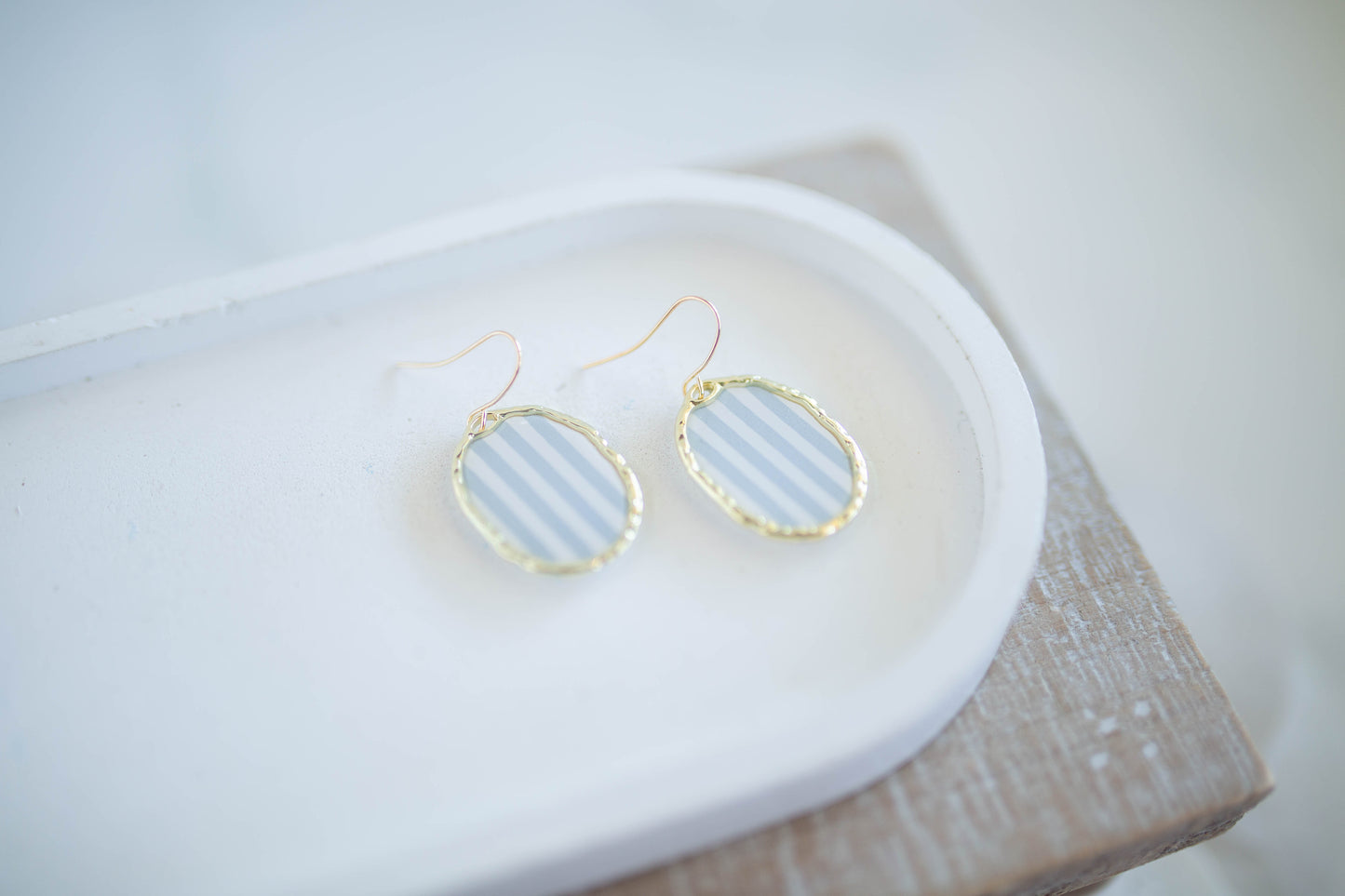 Clay Earrings | Coastal Stripe Dangles | Coastal Shores Collection