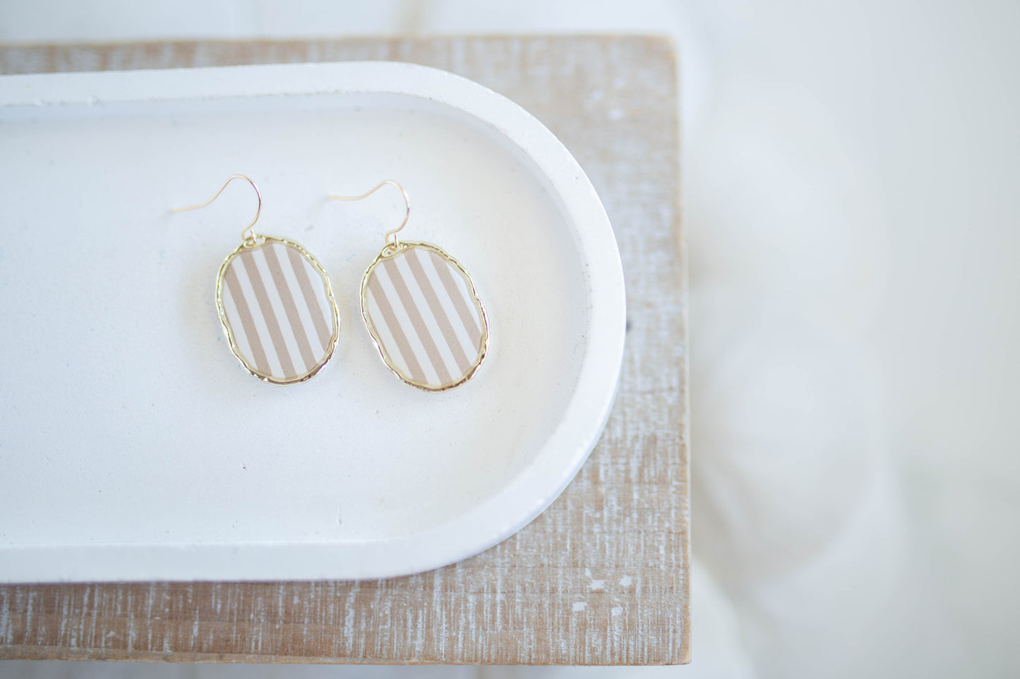 Clay Earrings | Coastal Stripe Dangles | Coastal Shores Collection