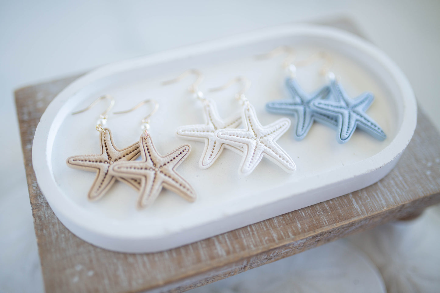 Clay Earrings | Sea Star Dangles | Coastal Shores Collection