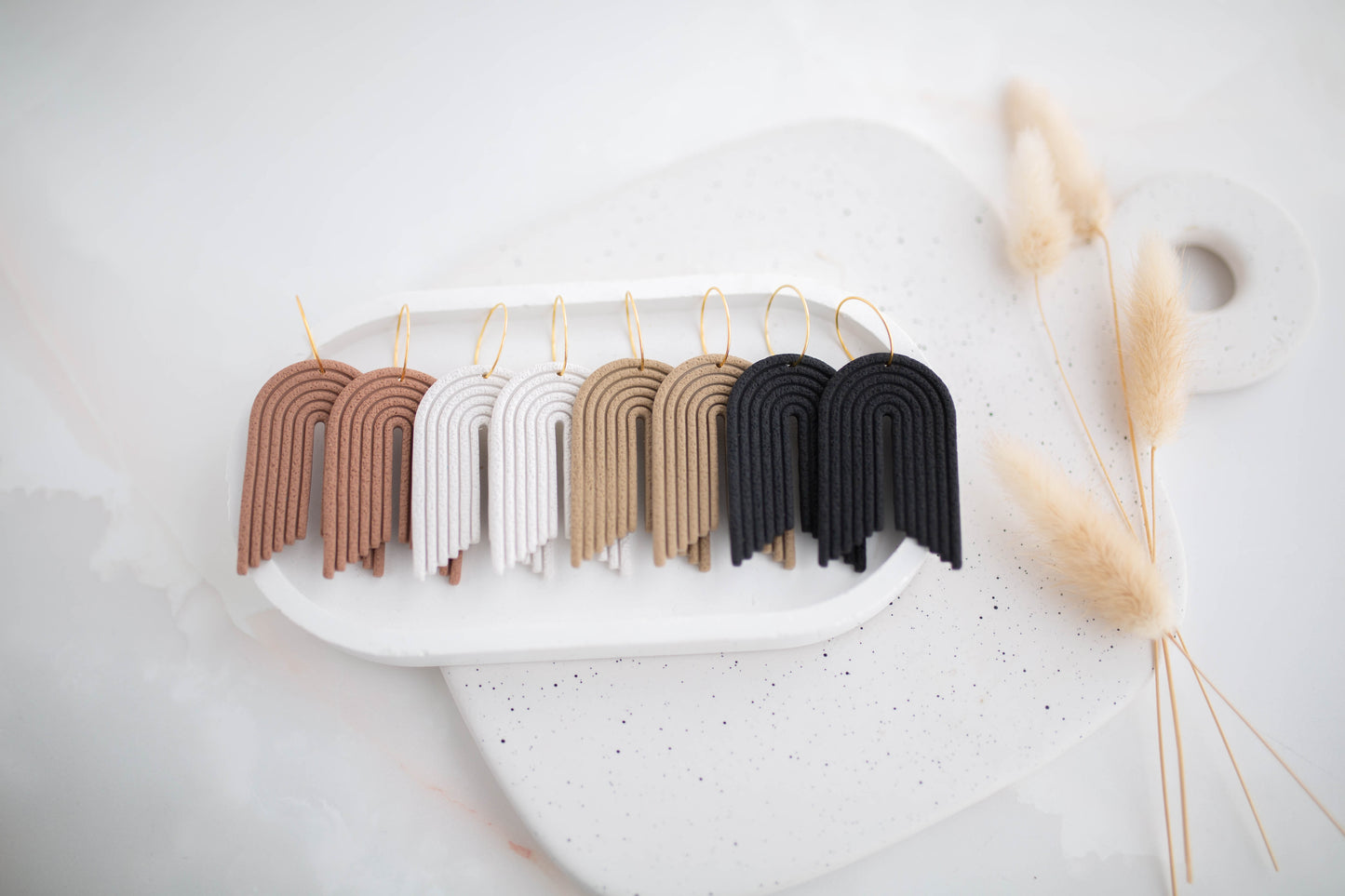 Clay Earrings | Arch Hoops | All Things Neutral Collection