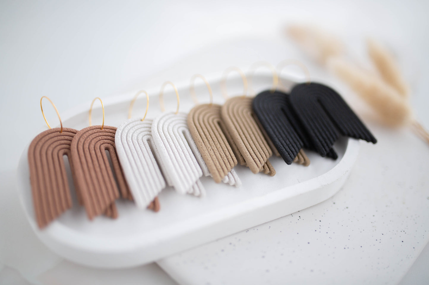 Clay Earrings | Arch Hoops | All Things Neutral Collection