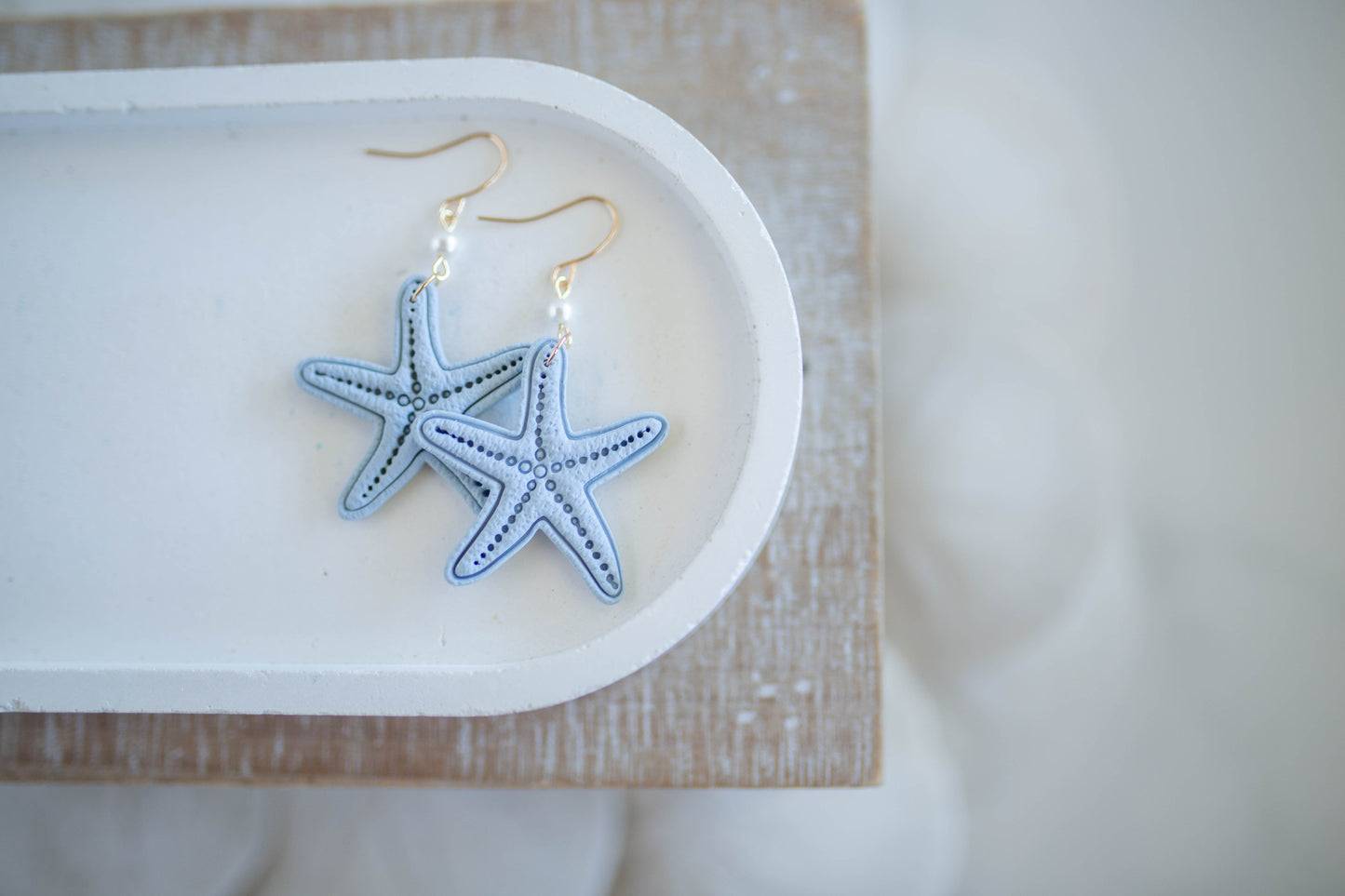 Clay Earrings | Sea Star Dangles | Coastal Shores Collection