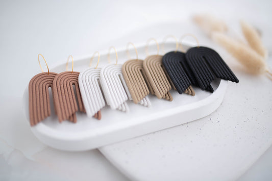 Clay Earrings | Arch Hoops | All Things Neutral Collection