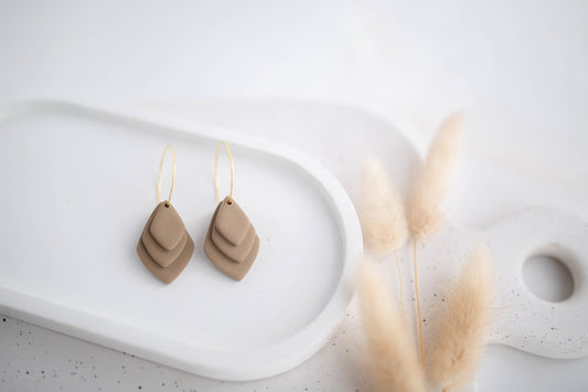 Clay Earrings | Stacked Hoops | All Things Neutral Collection