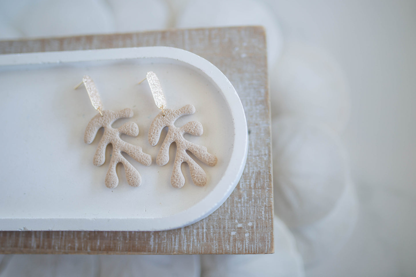 Clay Earrings | Coral Dangles | Coastal Shores Collection