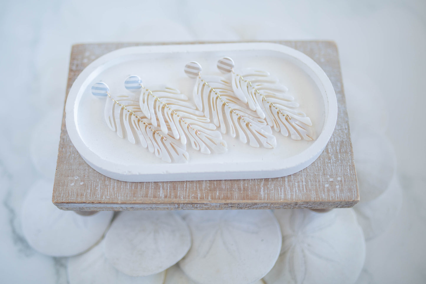Clay Earrings | Shell Leaves | Coastal Shores Collection